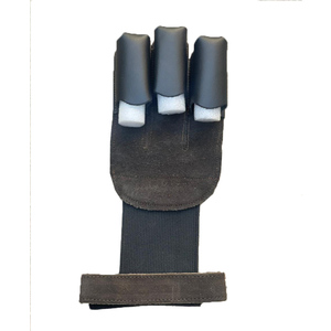 Gants de tir à l'arc à trois doigts Protection en cuir pour l'équitation, le tir et la chasse avec arc classique - Product Image 4