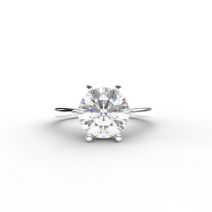 Bague de fiançailles solitaire en diamant de laboratoire rond brillant certifié IGI en or rose/blanc et jaune 14 carats - Product Image 5