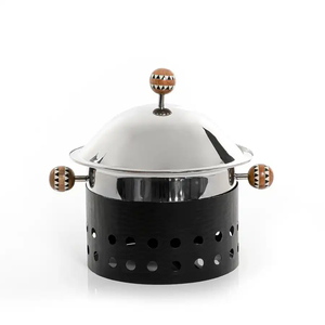 Pot chaud innovant à revêtement noir avec casserole en métal isolée, idéal pour servir à table lors d'un mariage et d'un événement haut de gamme - Product Image 1