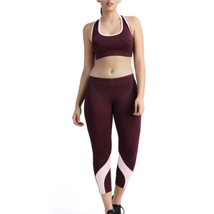 Conjunto de Yoga de 2 Piezas para Mujer, de Alta Calidad, Sin Costuras, Antibacteriano, Diseño Sólido, Spandex/Nailon, Ropa Deportiva para Gimnasio, Cintura Elástica - Product Image 1