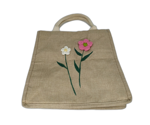 Sac fourre-tout en jute en tissu fin avec logo personnalisé cadeau promotionnel au meilleur prix du Vietnam taille personnalisée avec poignée - Product Image 2