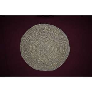 แผ่นรองจานทำมือคุณภาพสูงจากหญ้าทะเลธรรมชาติ แผ่นรองจานทรงกลมจากปอกระเจาพร้อมลายลูเร็กซ์สีทอง - Product Image 3