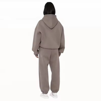 Personalizado en blanco liso Hip Hop peso pesado algodón liso Boxy Sudadera con capucha y pantalones 500gsm ropa chándal Unisex chándal para hombres