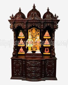 Nouveau temple en bois de teck de grande taille, traditionnel et moderne, Pooja Ghar, luxe indien, DST Exports, fabricant, prix d'usine, États-Unis - Product Image 3