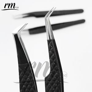 Pince à épiler professionnelle pour extensions de cils en fibre dorée, en acier inoxydable, anti-magnétique, durable et de précision pour les cils - Product Image 5