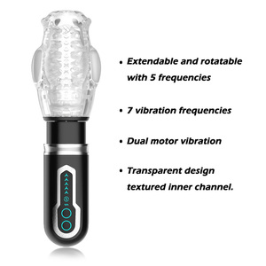 Masturbateur masculin rechargeable à 7 vibrations puissantes, 5 rotations de poussée, vibromasseur pour homme, jouets pour adultes - Product Image 5