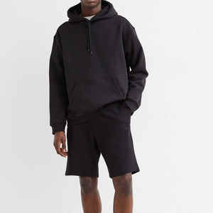 High Quality Heavyweight <b>Fleece</b> Hoodie and <b>Shorts</b> Set for <b>Men</b> Custom Logo for Summer-Wholesale Blank - Product Image 1