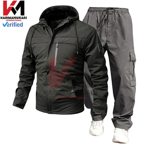 Ensemble de survêtement athlétique pour homme, 2 pièces, fermeture éclair intégrale, jogging décontracté, survêtement de sport, tenue de sport pour la salle de sport, la course à pied, l'entraînement - Product Image 5