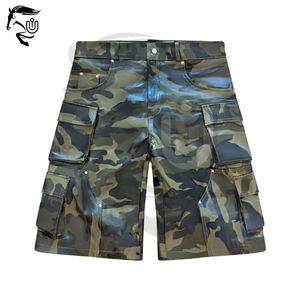 Nouveauté 2025 Shorts Cargo Utilitaires en Cuir Uni, Taille Haute, Fermeture Éclair, Respirants, Imperméables, Marque Privée, Unbridleds - Product Image 6