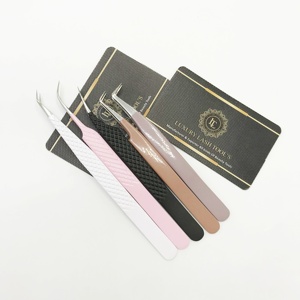 Pinzas de Punta plateada de acero inoxidable de calidad superior, pinzas profesionales hechas a mano para extensión de pestañas, revestimiento múltiple en polvo - Product Image 1