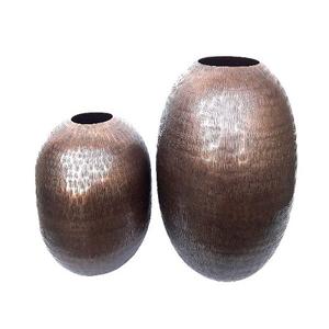 Vase à fleurs élégant pour maison hôtel salon hôtel restaurant vases décoratifs couleur cuivre Vases à fleurs en métal dessus de Table rond - Product Image 4