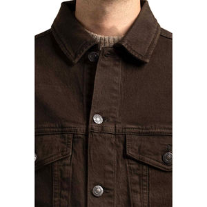 Veste en jean pour homme de style nouveau, grande taille, style décontracté, respirante, mode, denim uni, couleur marron, veste en jean personnalisée pour garçons - Product Image 2