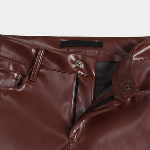 Pantalones de mujer de piel auténtica de alta calidad al por mayor pantalones de moto de piel de oveja auténtica de diseño personalizado ajustados nuevos - Product Image 4