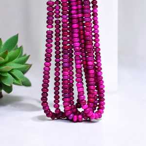 Raspberry Pink Candy Opal Smooth Rondelle Beads 7mm a 10mm Strand de piedras preciosas sueltas para la fabricación de joyas Suministro a granel Venta al por mayor India - Product Image 1
