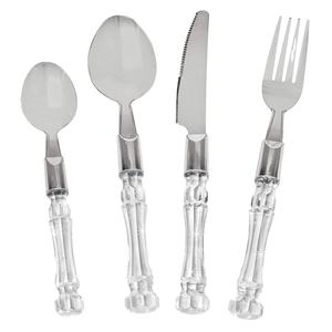 Mango acrílico Acero inoxidable Plata y oro Acabado Cubiertos Mesa Cubiertos Vajilla Utensilio Utensilios de cocina Mejor para la cena - Product Image 1