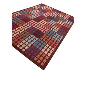 พรมลายเรขาคณิตสีแดงและสีส้ม ทอแบบแบน ทำจากขนสัตว์และใยวิสโคส รุ่น Adwv-13080 สำหรับใช้ในบ้าน - Product Image 2