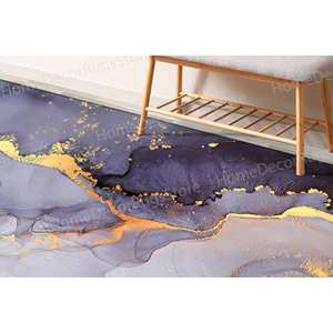 Printed <b>Rug</b> - Luxury <b>Purple</b> And Gold Marble Design,Chenille <b>Rug</b> - Product Image 2