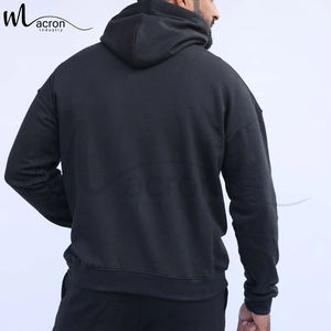 Sudaderas con Capucha Extra Grandes de Color Negro Sólido, Ropa de Calle Informal OEM/ODM, Nueva Colección de Invierno, Hechas a Medida, Precio al por Mayor - Product Image 2