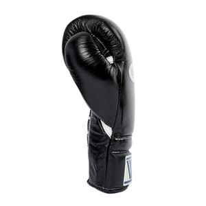 Guantes de boxeo negros con cordones Guantes de boxeo de entrenamiento de alta calidad hechos a medida con engranajes de boxeo de cuero genuino - Product Image 5
