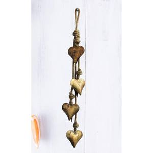 Décoration murale en métal en forme de cœur, finition rustique antique, style bohème, ensemble de 5 pièces, motif géométrique, décoration murale pour la maison - Product Image 1