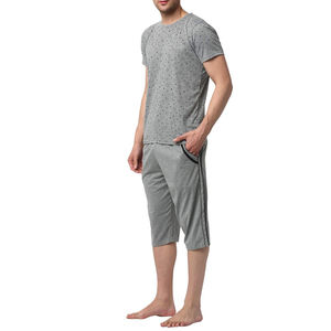 Camisas y pantalones cortos informales de verano para hombre, conjunto completo de secado rápido bordado patrón sólido, hombros caídos, manga corta y pantalones cortos para hombre - Product Image 2