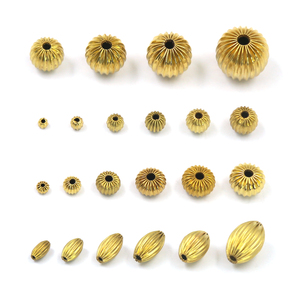 Cuentas hechas a mano con forma de semilla de melón ovalada de arroz y calabaza, cuentas espaciadoras de latón y Metal para collar, pulsera, fabricación de joyas DIY - Product Image 4