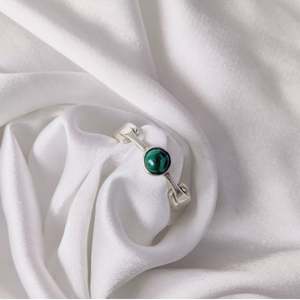 Bague classique en argent sterling 925 pour femmes avec incrustation de quartz d'agate de diamant malachite larimar pour les fêtes de mariage - Product Image 6