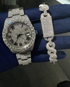 Reloj automático para hombre caro con logotipo personalizado estilo Hip Hop Iced Moissanite VVS1 Pass Diamond Tester acero inoxidable - Product Image 2