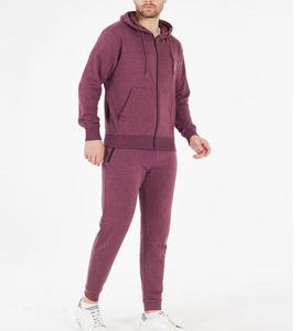 Survêtement de jogging personnalisable pour homme, coupe droite, hiver, à capuche, décontracté, uni, avec fermeture éclair intégrale, en molleton 100% coton - Product Image 4