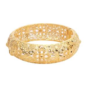 Bracelet Kada ouvrable en gros, plaqué or 14K, 18K, 24K, bijoux de mode traditionnels pour femmes, mariage, laiton, or rempli - Product Image 3