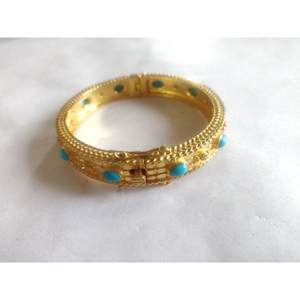 Bracelet de mode en argent sterling de taille 2.25 pouces et bracelet en diamant naturel et TOURQUOISE - Product Image 1