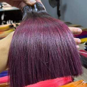 Cheveux humains vietnamiens de qualité supérieure, lisses et soyeux, pour une couleur vive, extensions de cheveux vierges Remy à double trame, cheveux bruts - Product Image 4