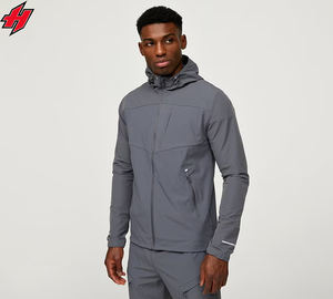 Chaqueta cortavientos de nailon con Capucha ligera para correr para hombre personalizada con tela de poliéster impermeable chaqueta para exteriores - Product Image 1