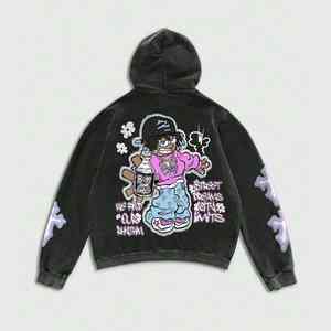 Personalizado Hombres DTG DTF Sublimación Rhinestone Sudaderas con capucha Streetwear Pullover Sudadera Moda OEM ODM Fabricante - Product Image 2