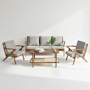 Z-Shaped Natural Wood <b>Sofa</b> Set CBSF68050 Upholstered Living Room Furniture with <b>Sponge</b> Filling <b>for</b> Apartments and Living Spaces - Product Image 1