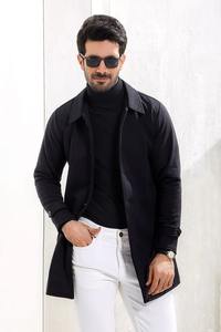 Manteau long d'hiver en laine élégant pour homme, écologique, chaud, doux, de qualité supérieure, style moderne, coupe ajustée pour le bureau, les occasions formelles, la mode quotidienne - Product Image 2