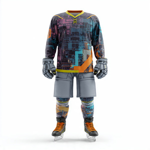 Vêtements de sport, uniformes de hockey sur glace, maillots de hockey par sublimation, ensembles de shorts de hockey sur glace, uniformes de hockey sur glace imprimés - Product Image 5