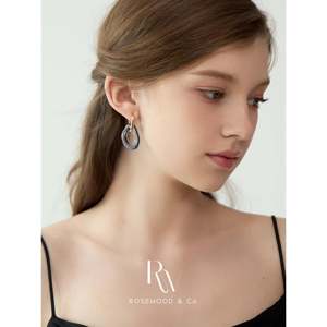 Orecchini Pendenti in Acrilico Trasparente e Cristallo, Leggeri, Irregolari, con Cerchio Dorato, Stile Religioso - Product Image 3