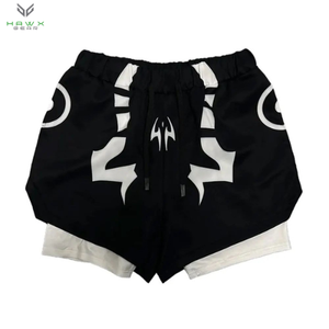 Summer Sports Performance Gym Shorts Pantalon d'entraînement de jogging en maille tricotée à séchage rapide avec fermeture à la taille élastique Longueur au genou - Product Image 6