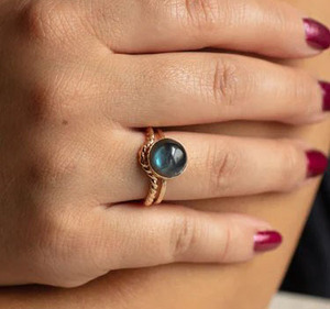 925 Sterling Silver Fine Silver <b>Rings</b> Unique Design <b>Labradorite</b> Cut Bezel Setting Gold Filled Women's Anniversary Party Weddings - Product Image 4