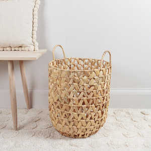 Panier moyen en jacinthe d'eau avec poignées - Product Image 2