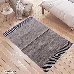 Alfombra de lana de algodón elegante moderna hecha a mano de proveedor indio, estilo liso para decoración para sala de estar, juegos de alfombras tejidas a mano - Product Image 1