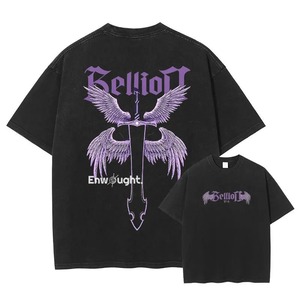 เสื้อยืดวินเทจโอเวอร์ไซซ์เสื้อยืดซักลายการ์ตูนด้านหน้าพิมพ์ลายกันความร้อนเสื้อพิมพ์ลายเสื้อยืดผู้ชายผ้าสแปนเด็กซ์/ ผ้าฝ้าย - Product Image 3