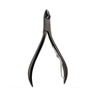 Coupe-cuticules professionnel en acier inoxydable, pinces de précision pour manucure et pédicure, manche noir - Product Image 1