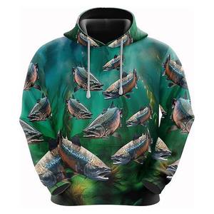 Ropa de pesca para hombres Sudadera con capucha de lana Sublimación 3D Impreso Sudadera con capucha Hombres Mujeres Ropa deportiva Ropa de pesca - Product Image 2
