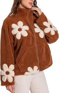 Chaqueta de Sherpa para Mujer con Cuello Camisero, 100% Poliéster, Logotipo Personalizado, Transpirable, Ligera, Forro de Poliéster, Corte Regular - Product Image 3