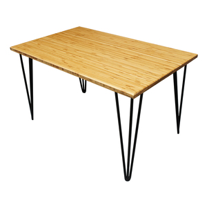 Mesa de té minimalista de bambú, 50x80x45cm, muebles para sala de estar, estructura de metal - Product Image 2