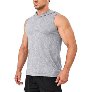 Gran Oferta personalizada 100% algodón Fitness Gym Tank Top para hombre sin mangas Sudadera con capucha tela transpirable Fit entrenamientos transpirable precio barato - Product Image 2