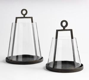 Farol de metal para velas, farol de cristal para velas, decoración moderna de faroles, farol de metal negro, farol decorativo para velas - Product Image 5