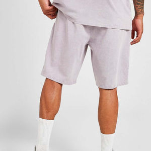 กางเกงขาสั้นผ้าฝ้ายเทอร์รี่สไตล์วินเทจซักได้ทั้งชายและหญิงทำจากผ้าฝ้ายผ้าดิบขอบผ้าตาข่ายแบบมีลาย - Product Image 4